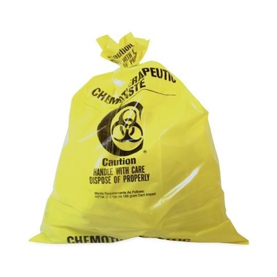 LDPE 2 mil Strong Biohazard Yellow Healthcare กระเป๋าสำหรับโรงพยาบาล