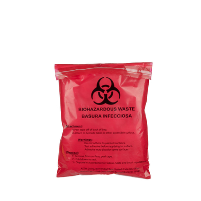 Convinent 2 Mil Stick-On Biohazard Red ถุงขยะทางการแพทย์ 28 X 38 Cm
