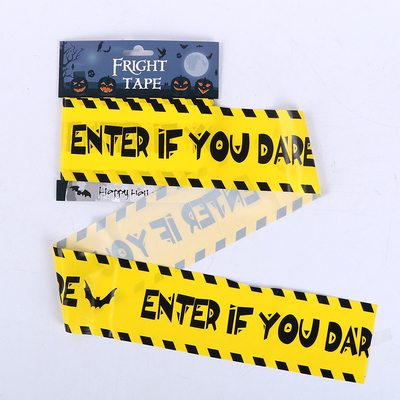 Halloween 0.025mm Enter ถ้าคุณกล้าเทป 30ft Plastic Fright For Dacoration