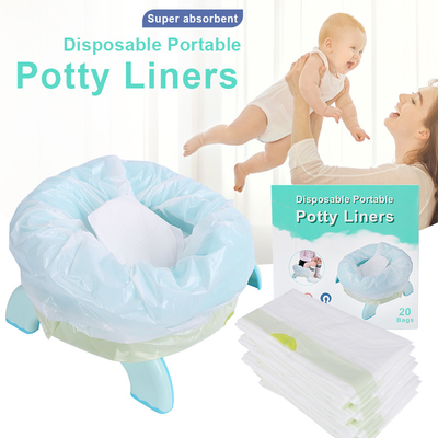 พลาสติก LDPE สีขาวแบบพกพาเดินทาง Universal Potty Chair Liners พร้อม Drawstring